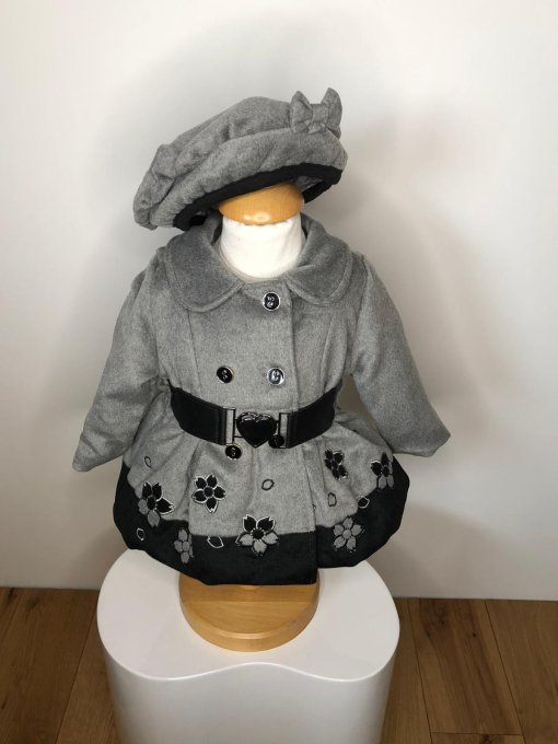 Ensemble 3 pièces fille hiver gris et noir